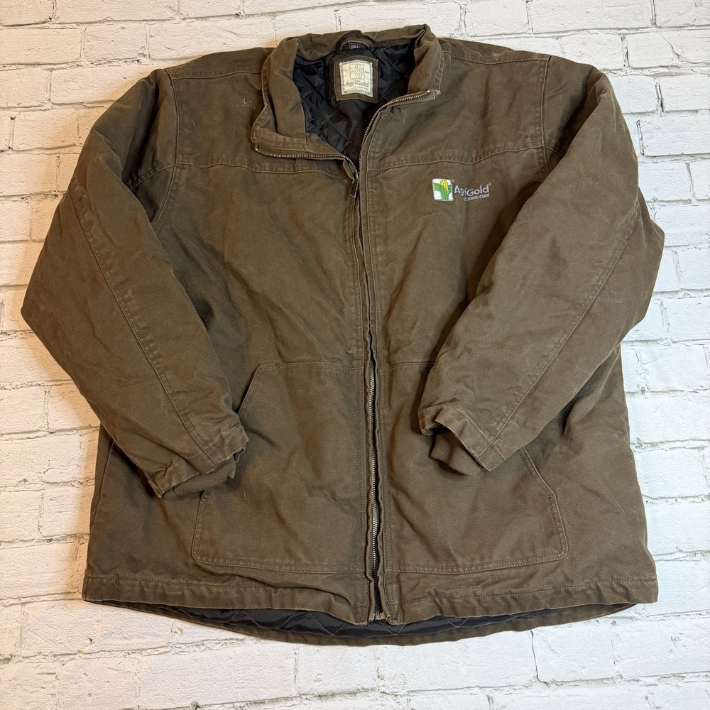 AgriGold Seed Corn Chore Coat Mens 2XL Brown Rancher Jacket Farm Workwear Canvas